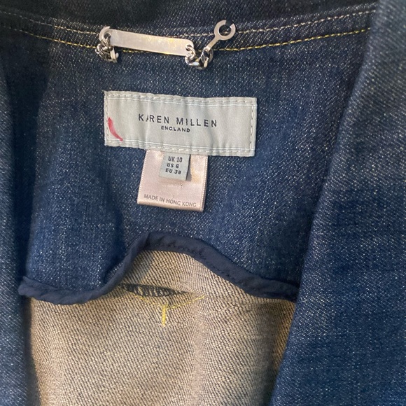Denim Contrast Stitch Detail Button Through Vest - Picture 2 of 6